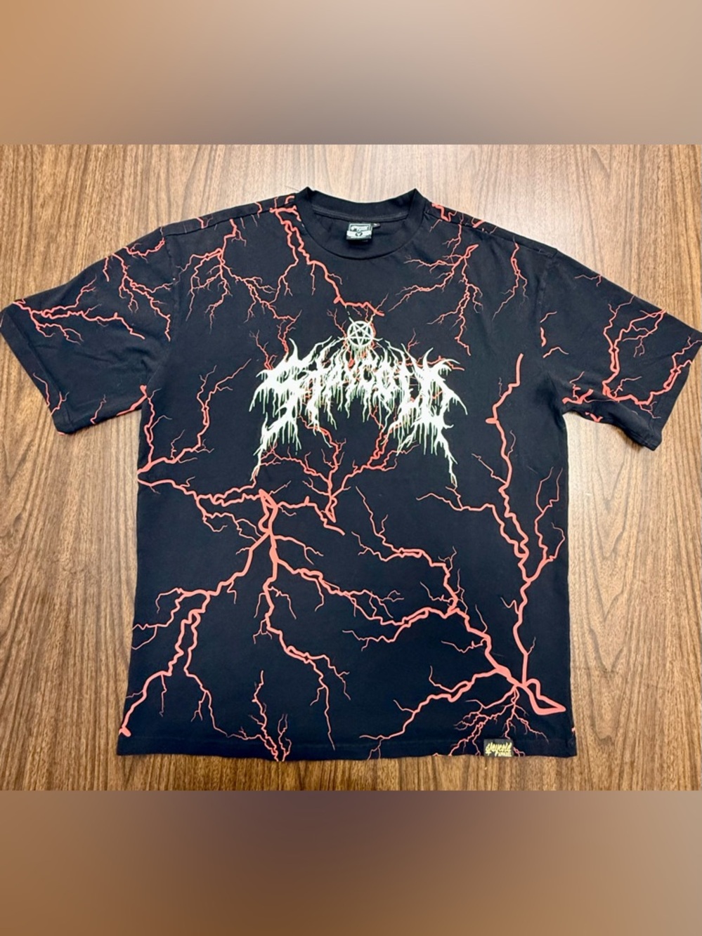 Stay Cold Apparel Oversized Fit T-Shirt with Lightning Graphics